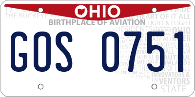 OH license plate GOS0751