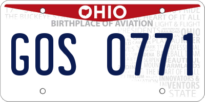 OH license plate GOS0771