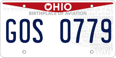 OH license plate GOS0779