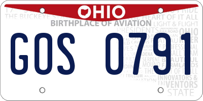 OH license plate GOS0791