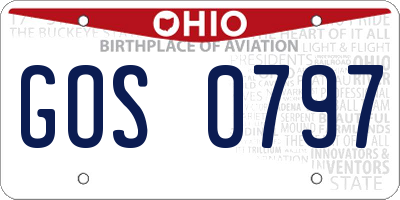 OH license plate GOS0797