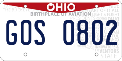 OH license plate GOS0802