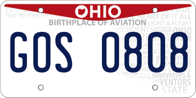 OH license plate GOS0808