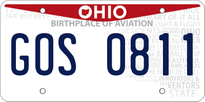 OH license plate GOS0811