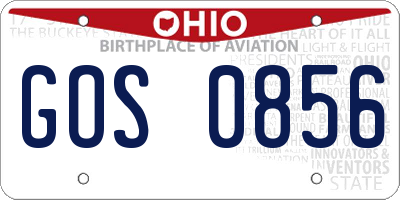 OH license plate GOS0856