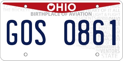 OH license plate GOS0861