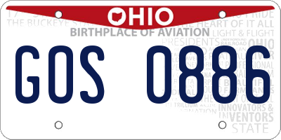 OH license plate GOS0886
