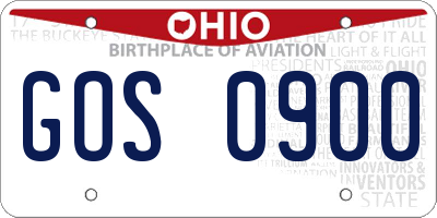 OH license plate GOS0900