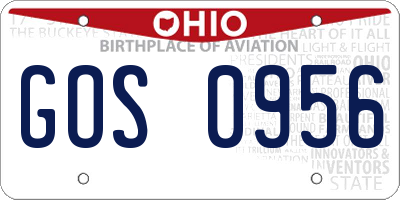 OH license plate GOS0956