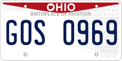 OH license plate GOS0969