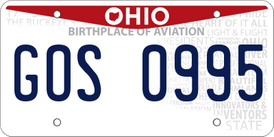 OH license plate GOS0995