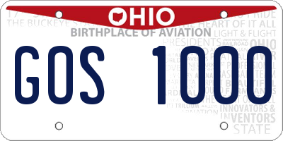 OH license plate GOS1000