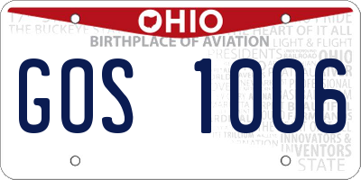 OH license plate GOS1006
