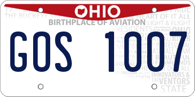 OH license plate GOS1007