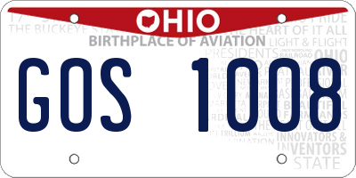 OH license plate GOS1008