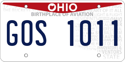 OH license plate GOS1011