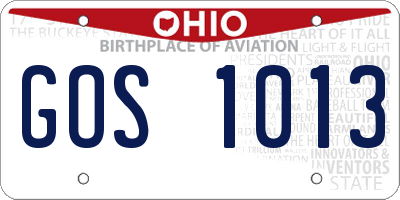 OH license plate GOS1013
