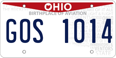 OH license plate GOS1014