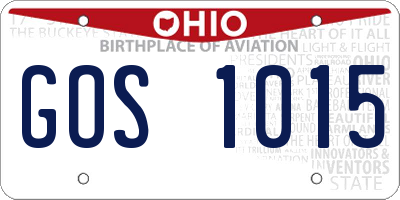 OH license plate GOS1015