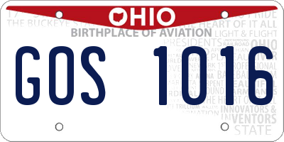 OH license plate GOS1016