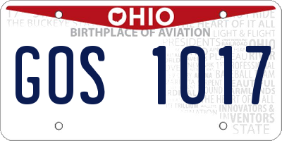 OH license plate GOS1017