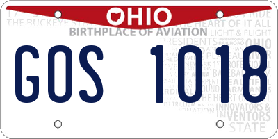 OH license plate GOS1018