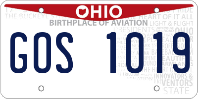OH license plate GOS1019