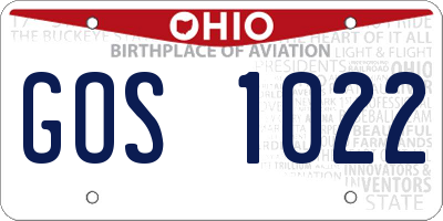 OH license plate GOS1022