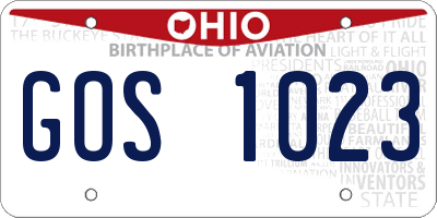OH license plate GOS1023