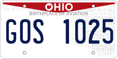 OH license plate GOS1025