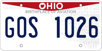 OH license plate GOS1026