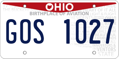 OH license plate GOS1027