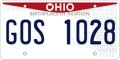 OH license plate GOS1028