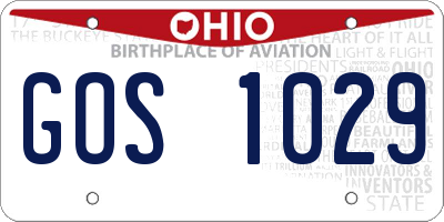 OH license plate GOS1029