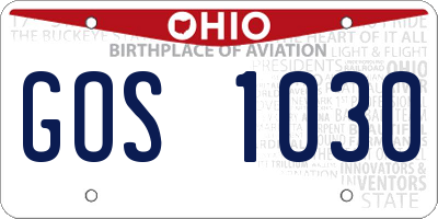 OH license plate GOS1030