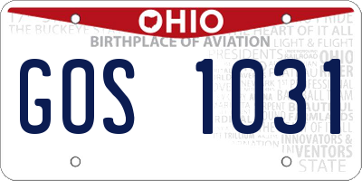 OH license plate GOS1031