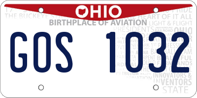 OH license plate GOS1032