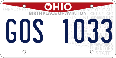 OH license plate GOS1033