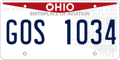 OH license plate GOS1034