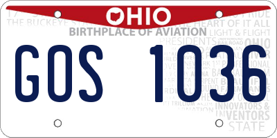 OH license plate GOS1036