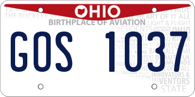 OH license plate GOS1037
