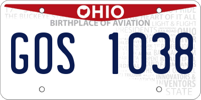 OH license plate GOS1038