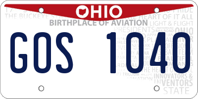 OH license plate GOS1040