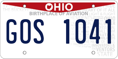 OH license plate GOS1041