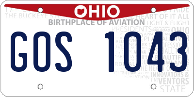 OH license plate GOS1043