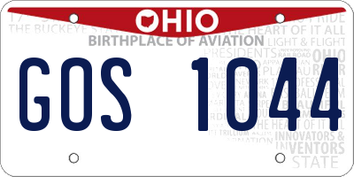 OH license plate GOS1044