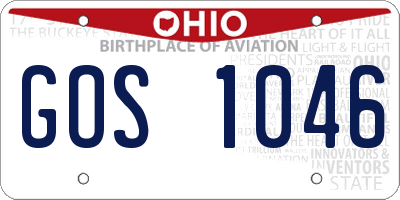OH license plate GOS1046