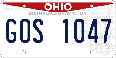 OH license plate GOS1047