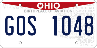 OH license plate GOS1048