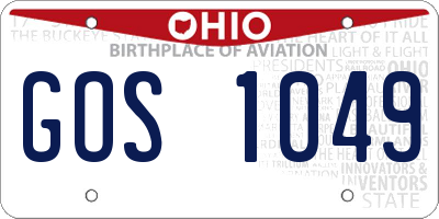 OH license plate GOS1049
